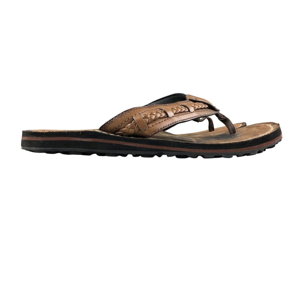 Clarks Women's Size 6M Collection Fenner Nerice Brown Leather Flip Flops FAIR